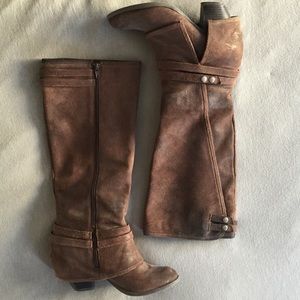 Fergie Brown Heeled Boots